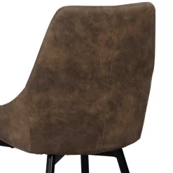 Loft Tisch Eiche White Wash & 6 Stühle Pulva in Braun Microfaser (siebenteilig)^Wohnen Discount