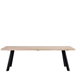 Loft Tisch Eiche White Wash & 6 Stühle Pulva in Braun Microfaser (siebenteilig)^Wohnen Discount