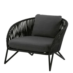 Wohnen Lounge Sessel aus Kordel Geflecht & Stahl - Magona