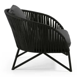 Wohnen Lounge Sessel aus Kordel Geflecht & Stahl - Magona