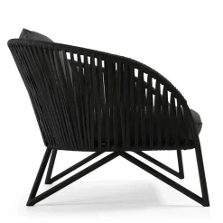 Wohnen Lounge Sessel aus Kordel Geflecht & Stahl - Magona