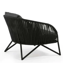 Wohnen Lounge Sessel aus Kordel Geflecht & Stahl - Magona