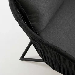 Wohnen Lounge Sessel aus Kordel Geflecht & Stahl - Magona