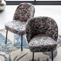 Wohnen Lounge Sessel aus Samt mit floralem Dessin - Rosco