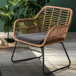 Lounge Sitzgruppe aus Geflecht in Beige - Renzo (vierteilig)^Wohnen Discount