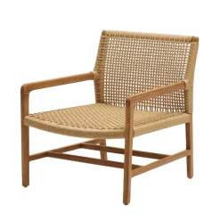 Loungesessel aus Geflecht und Teakholz - Comrinaca^Wohnen Clearance