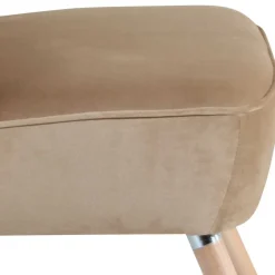 Wohnen Loungesessel in Beige und Buche Natur - Lianzo