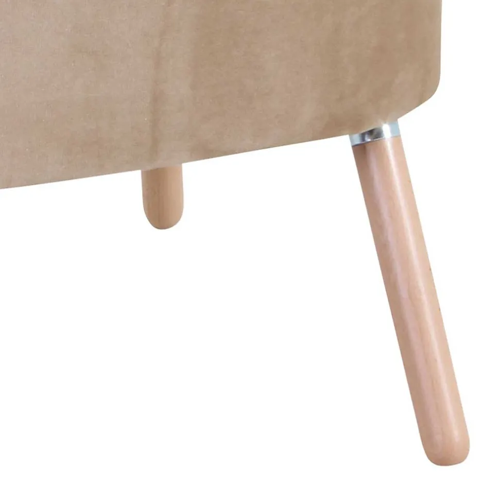 Wohnen Loungesessel in Beige und Buche Natur - Lianzo