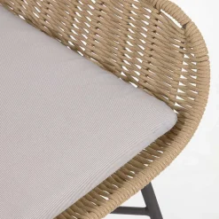 Wohnen Loungestuhl aus Kordelgeflecht in Beige - Abecra (2er Set)