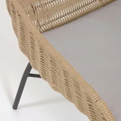 Wohnen Loungestuhl aus Kordelgeflecht in Beige - Abecra (2er Set)
