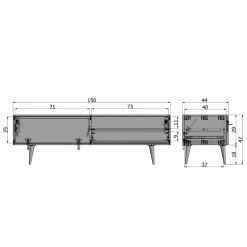 Wohnen Lowboard Grazy aus Eiche teilmassiv