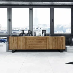 Wohnen Lowboard Manzey aus Wildeiche massiv geölt