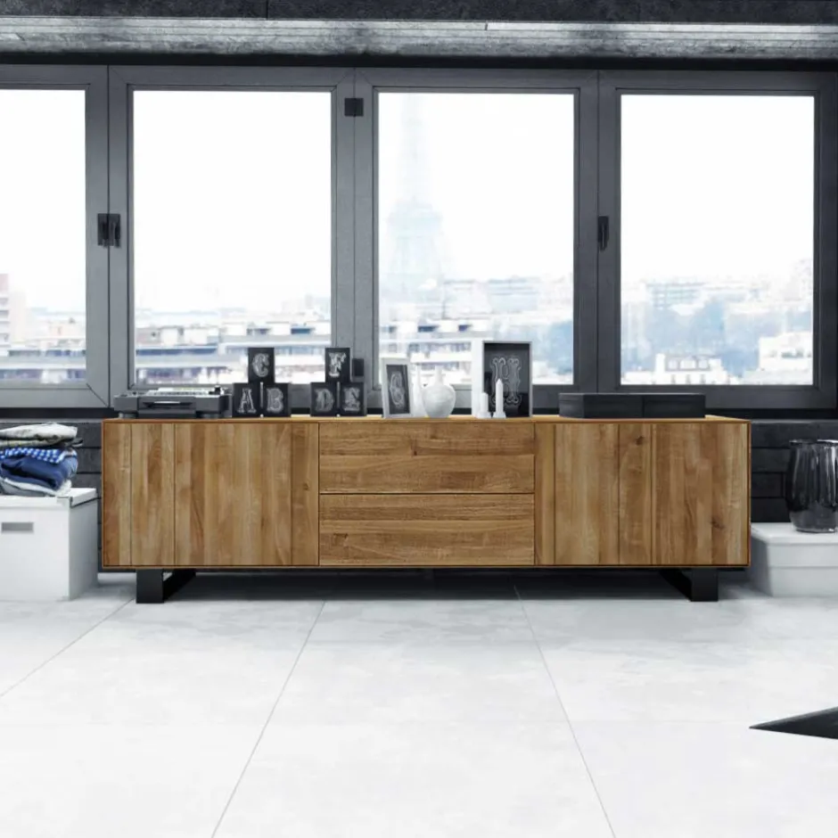 Wohnen Lowboard Manzey aus Wildeiche massiv geölt