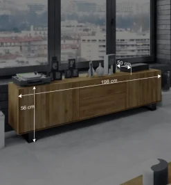 Wohnen Lowboard Manzey aus Wildeiche massiv geölt