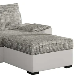 Wohnen L-Schlafsofa in Beigegrau und Weiß - Mallorca