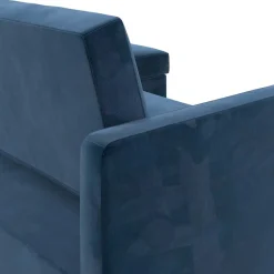 L-Schlafsofa in Blau Samt - Astomon^Wohnen Sale