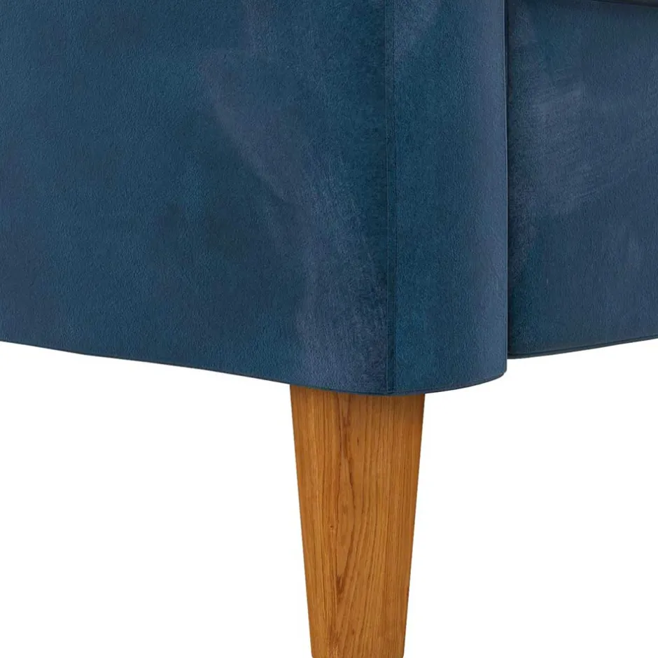 L-Schlafsofa in Blau Samt - Astomon^Wohnen Sale