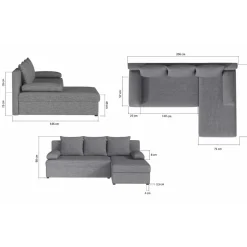 Wohnen L-Schlafsofa in Senfgelb Velours - Xantra
