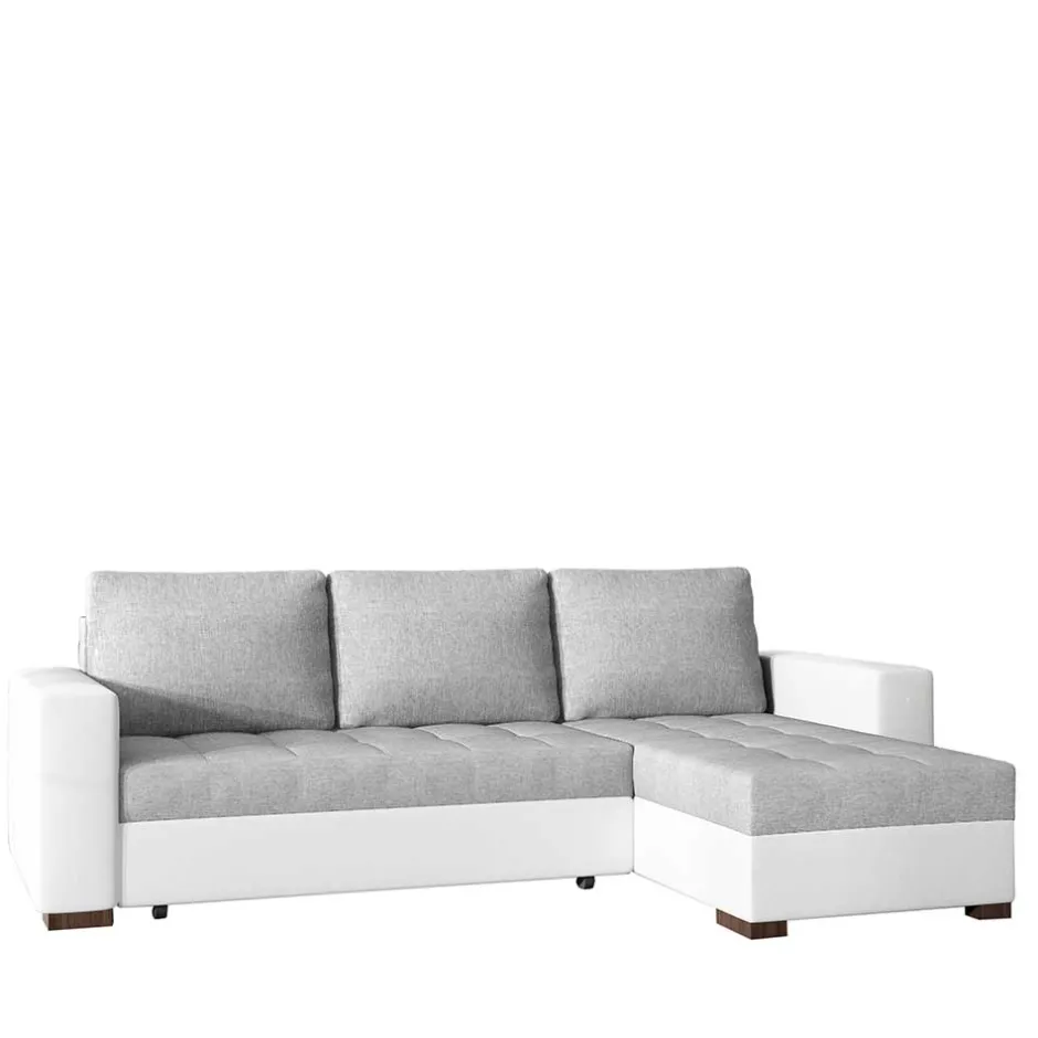 L-Sofa Schlafcouch in Grau und Weiß - Bonifa^Wohnen Hot