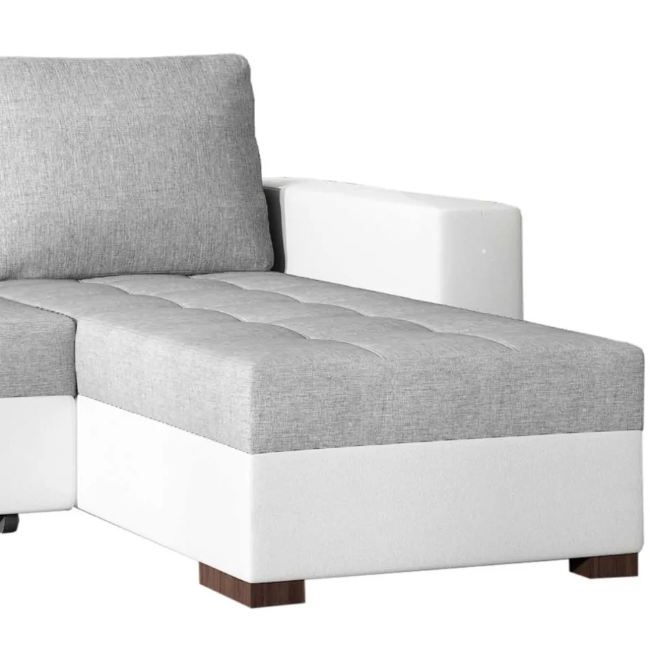 L-Sofa Schlafcouch in Grau und Weiß - Bonifa^Wohnen Hot