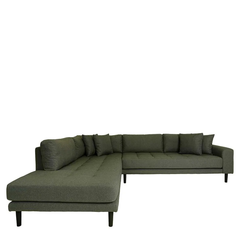 Wohnen L-Wohnlandschaft in Oliv Grün Stoff - Udolph