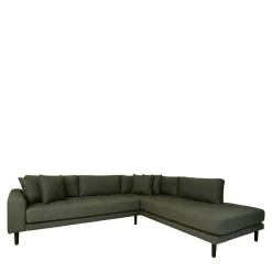 Wohnen L-Wohnlandschaft in Oliv Grün Stoff - Udolph