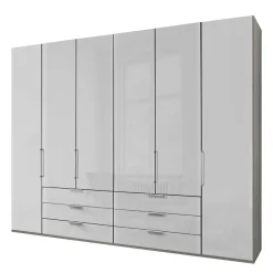 3m 4-türiger Kleiderschrank in Weiß Glasfront - Cara^Wohnen New