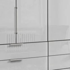 3m 4-türiger Kleiderschrank in Weiß Glasfront - Cara^Wohnen New