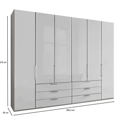 3m 4-türiger Kleiderschrank in Weiß Glasfront - Cara^Wohnen New