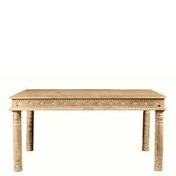 Wohnen Mango Holztisch geschnitzt & gedrechselt - Runiasa