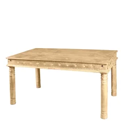 Wohnen Mango Holztisch geschnitzt & gedrechselt - Runiasa