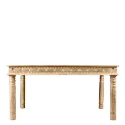 Wohnen Mango Holztisch geschnitzt & gedrechselt - Runiasa