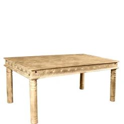 Wohnen Mango Holztisch geschnitzt & gedrechselt - Runiasa