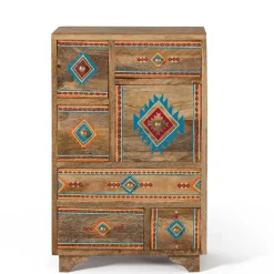 Wohnen Mangoholz Kommode mit Ethno Ornamenten - Linall