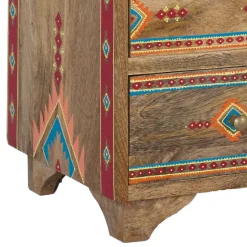 Wohnen Mangoholz Kommode mit Ethno Ornamenten - Linall