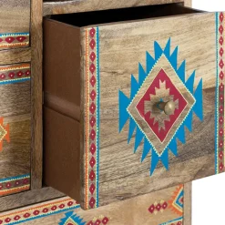Wohnen Mangoholz Kommode mit Ethno Ornamenten - Linall