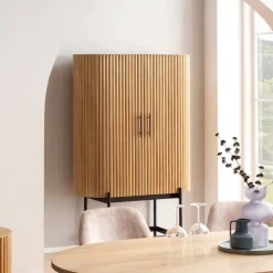 Wohnen Mangoholz Schrank in Lamellenoptik - Dorian