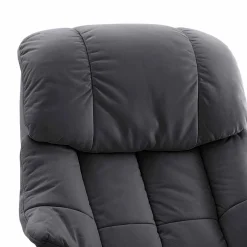 Wohnen Manuell verstellbarer Ledersessel in Schwarz Vorena auf Tellergestell