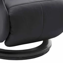 Wohnen Manuell verstellbarer Ledersessel in Schwarz Vorena auf Tellergestell