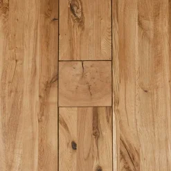 Wohnen Markanter Beistelltisch aus Wildeiche massiv Rimini Stahl Gestell