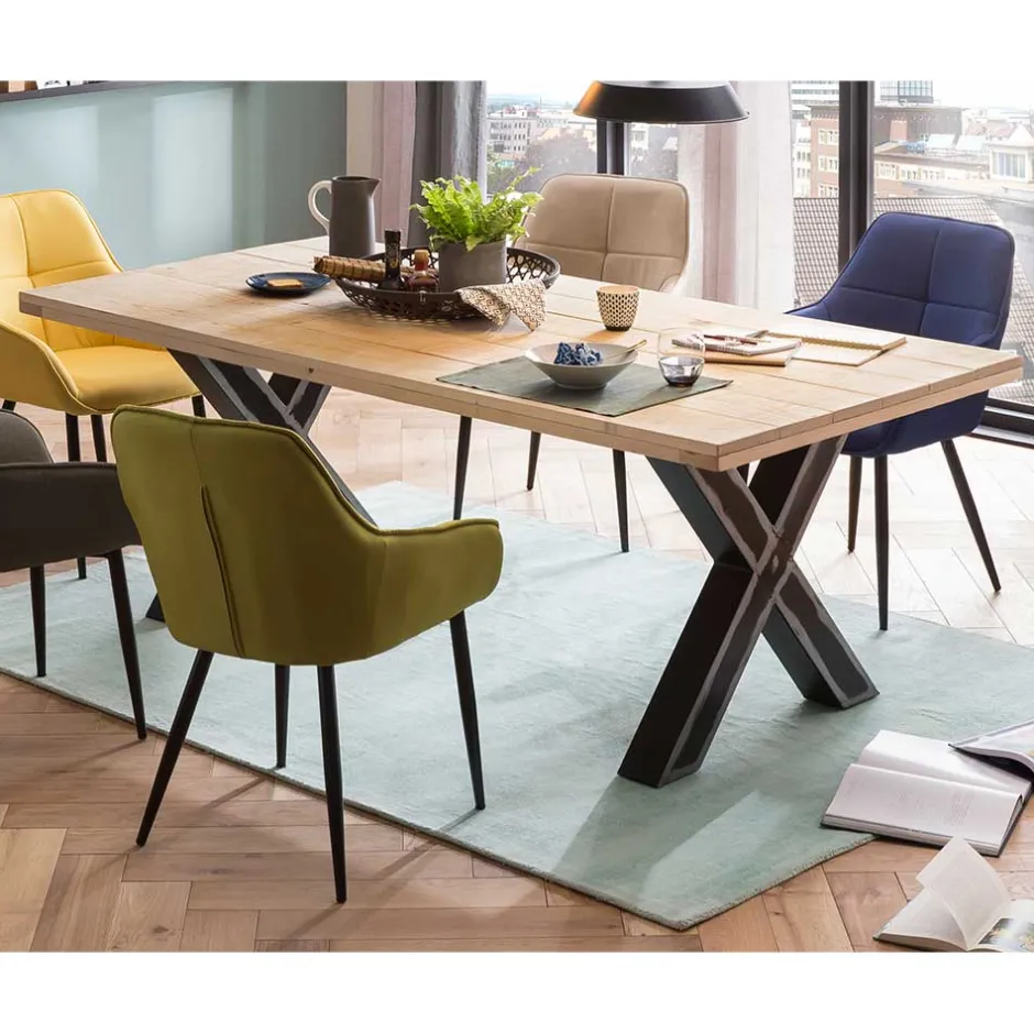 Markanter Esszimmertisch aus Recyclingholz Fichte - Giurgia^Wohnen Outlet