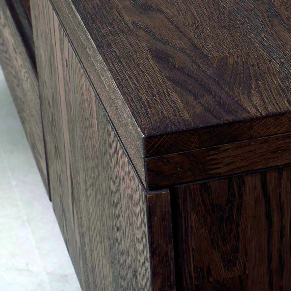 Wohnen Markantes Retro TV Board aus Eiche dunkel - Vedraza