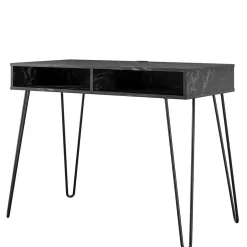 Wohnen Marmor Optik Schreibtisch in Schwarz - Siamta