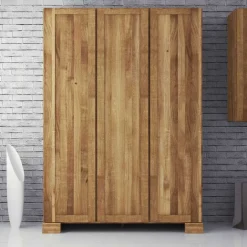 Wohnen Massiv Kleiderschrank Vaskov aus Wildeiche geölt