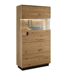 Wohnen Massive Wohnzimmereinrichtung mit LED - Xeddos (dreiteilig)