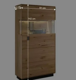 Wohnen Massive Wohnzimmereinrichtung mit LED - Xeddos (dreiteilig)