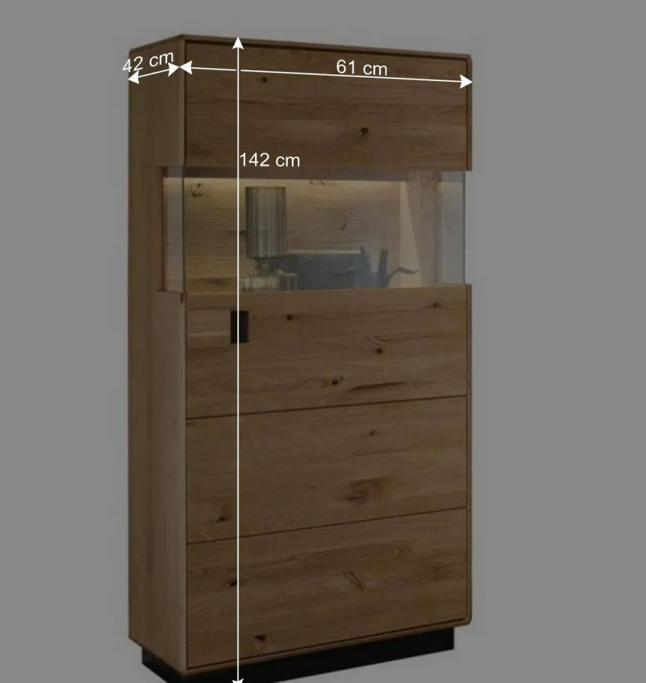 Wohnen Massive Wohnzimmereinrichtung mit LED - Xeddos (dreiteilig)