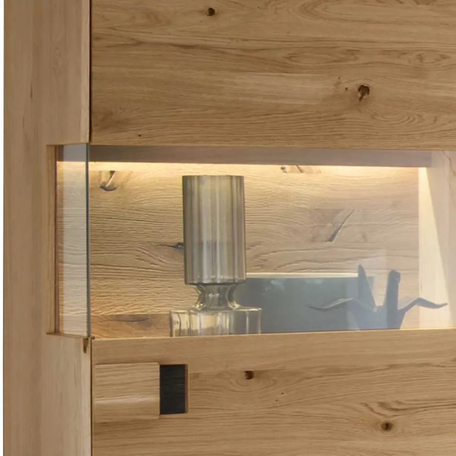 Wohnen Massive Wohnzimmereinrichtung mit LED - Xeddos (dreiteilig)