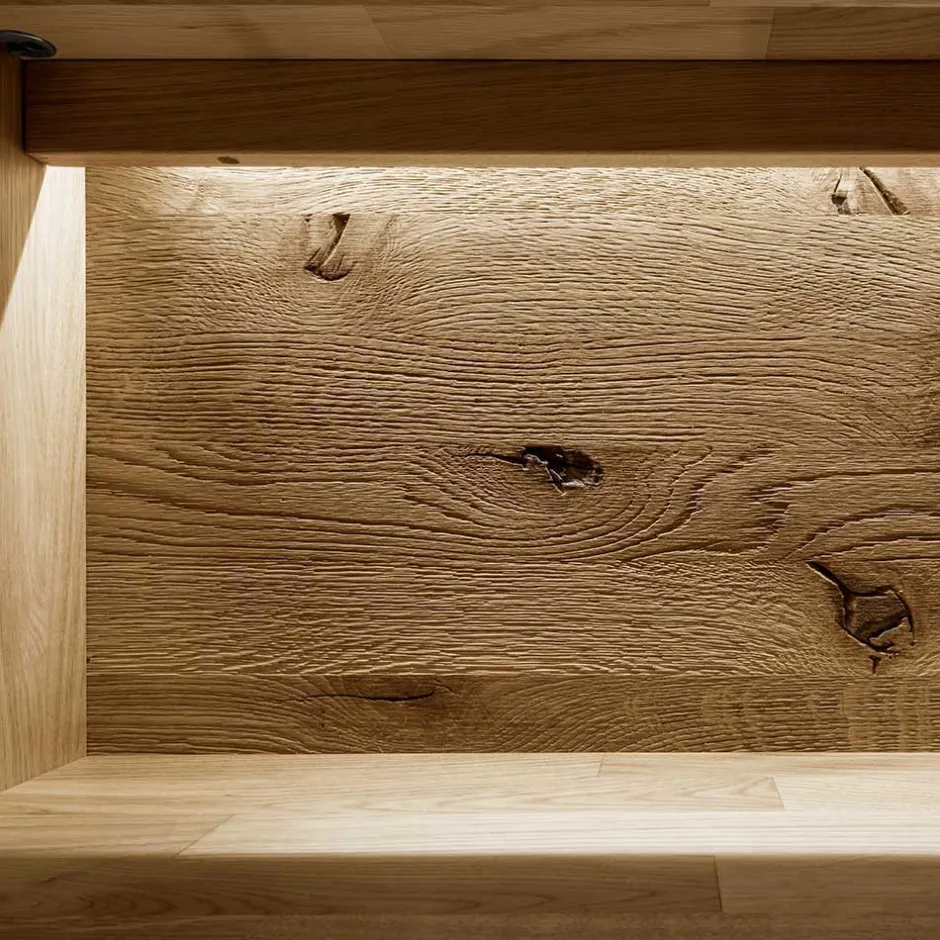 Wohnen Massive Wohnzimmereinrichtung mit LED - Xeddos (dreiteilig)