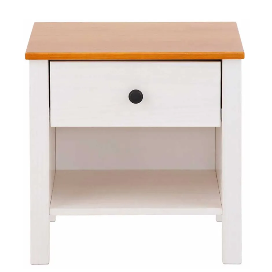 Wohnen Massiver Nachttisch mit Fach & Schublade - Ucledia